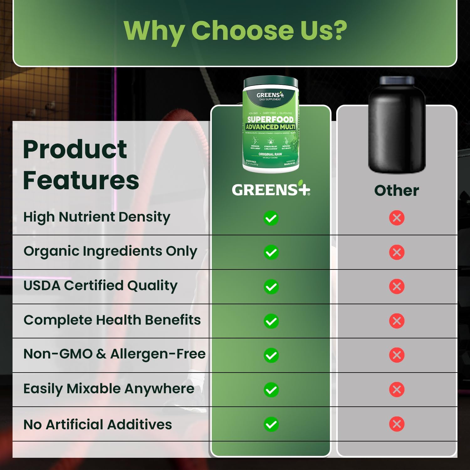 Greens+ Advanced Multi Raw Superfood Powder – Vegan Superfood Greens Supplement - görsel 6