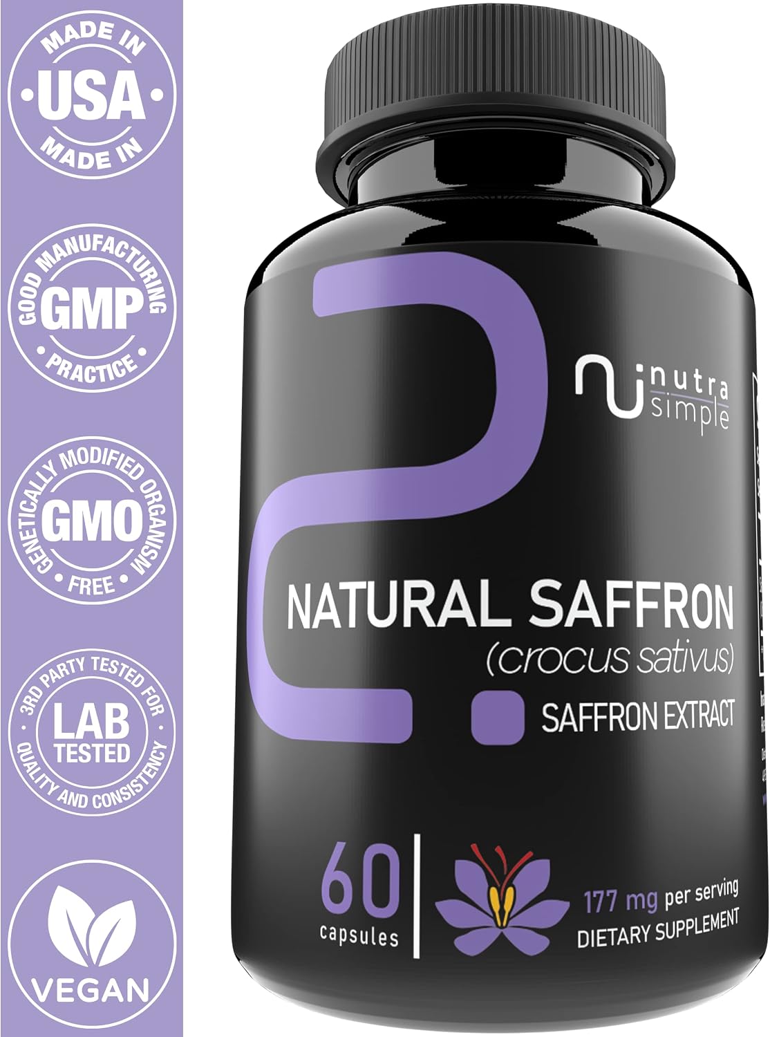 Saffron Supplements 177mg, Pure Saffron Extract – Natural Mood and Energy Support for Women and Men - görsel 5