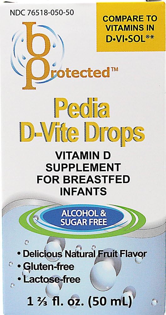 B Protected Pedia Vitamin D-Vite Drops - Natural Fruit Flavour, 50 ml - görsel 1