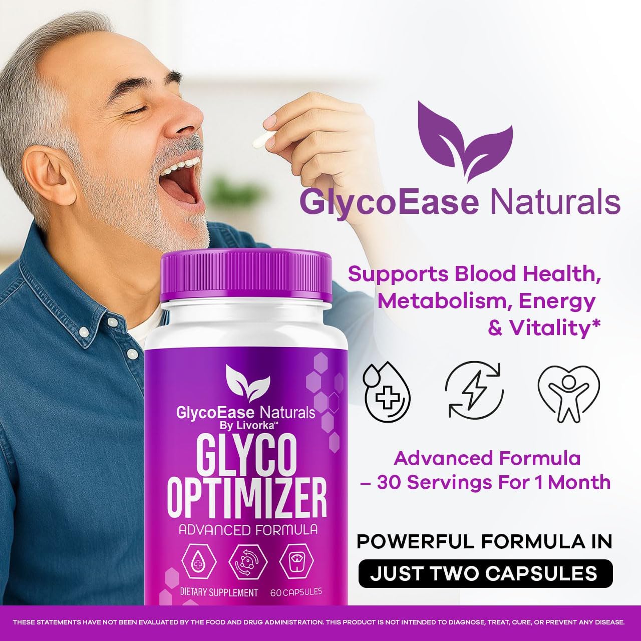GlycoEase Glyco Optimiser - Dietary Supplement, 60 Capsules - görsel 2