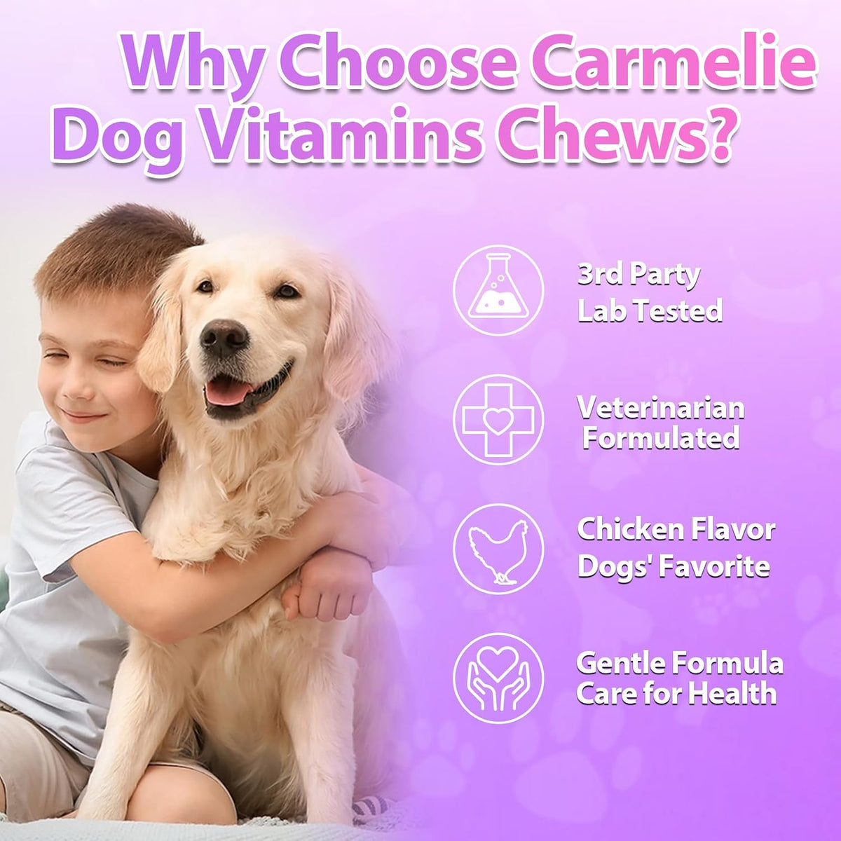 Dog Vitamins, 24 in 1 Dog Vitamins and Supplements, 200 Chews with Glucosamine Probiotics Omega-3 Puppy Multivitamins Chewable for Hip and Joint, Skin and Coat, Immune Health, Digestive Health (Chicken) - görsel 4