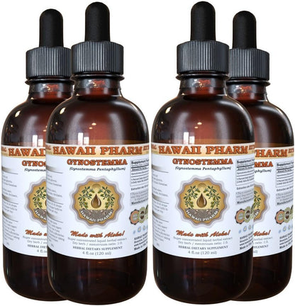 Hawaii Pharm Gynostemma Liquid Extract, Gynostemma (Gynostemma Pentaphyllum) Tincture Supplement 2 x 118 ml