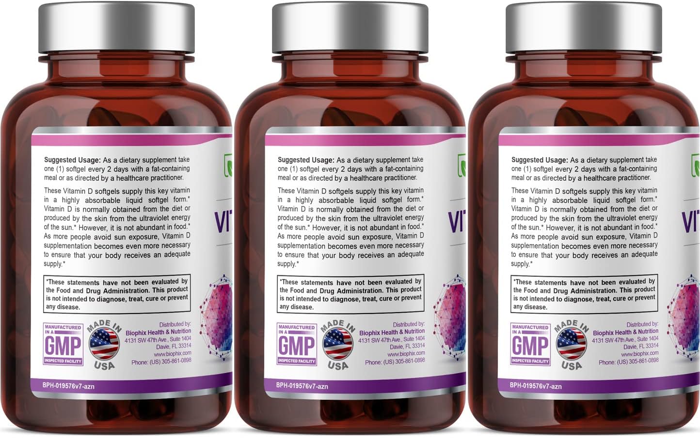 biophix Vitamin D3 10,000 IU – 380 Softgels, Pack of 3 - görsel 2