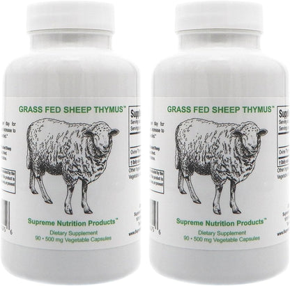 Supreme Nutrition Sheep Thymus – 100% Grass-Fed and Finished in New Zealand, 90 Capsules of Pure Ovine Thymus