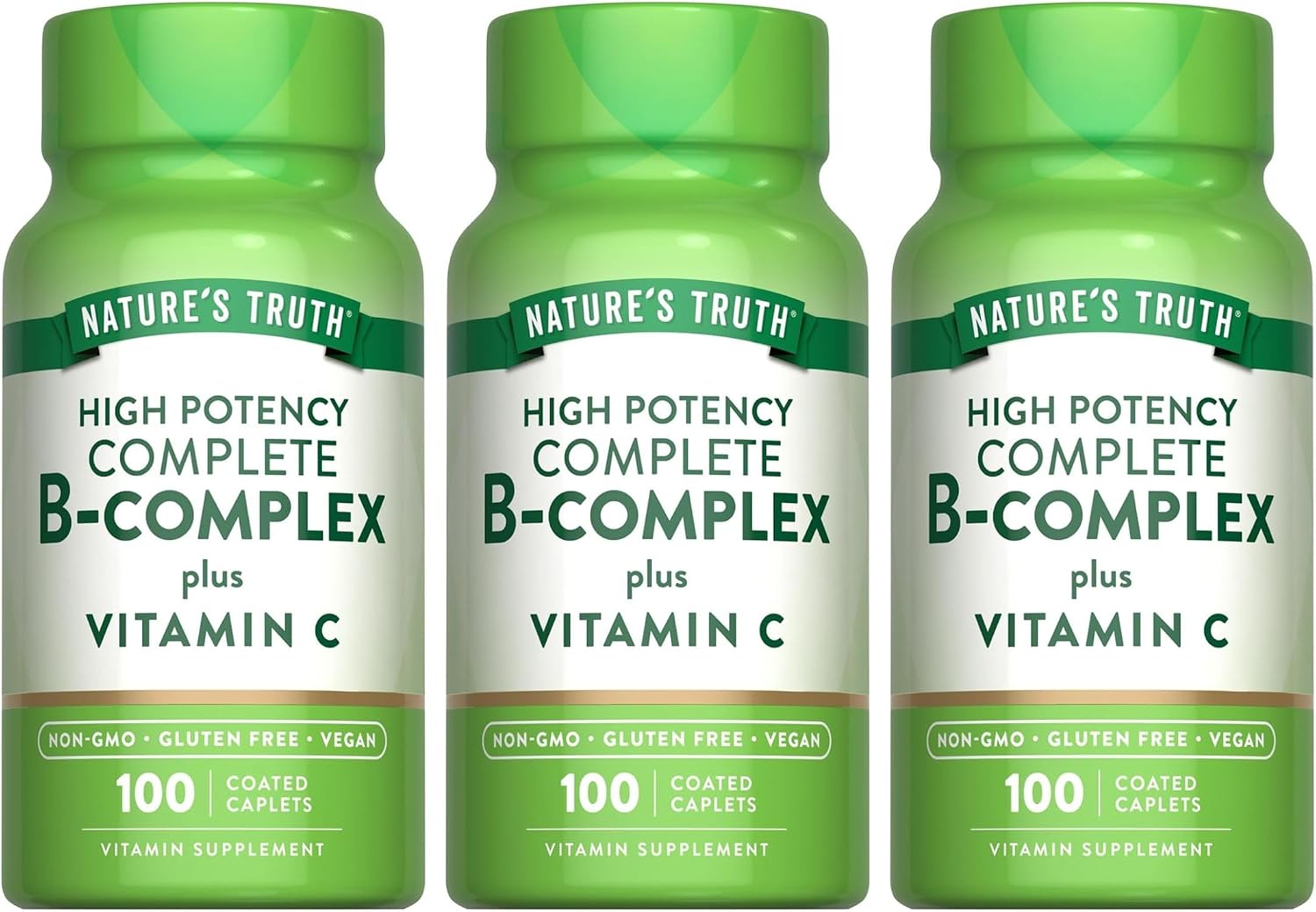 Nature's Truth B-Complex Plus Vitamin C, Time Released - 100 Tablets (Pack of 3) - görsel 1