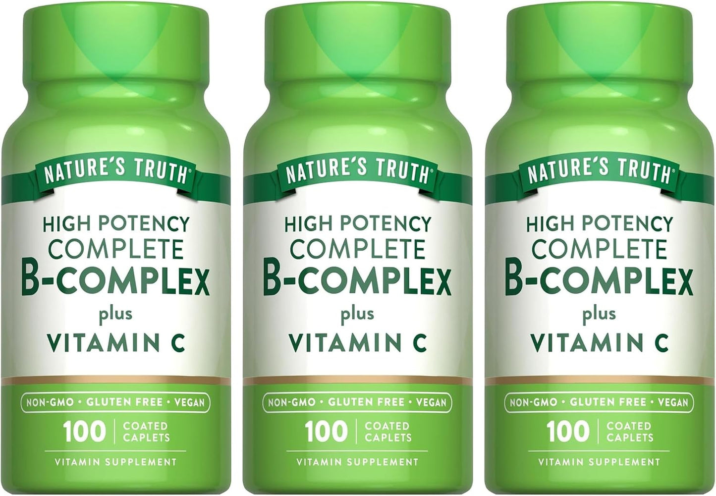 Nature's Truth B-Complex Plus Vitamin C Time Released, 100 Count (Pack of 3) - görsel 1