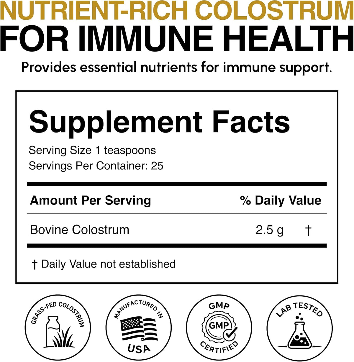 Oramune Gold Immune Support Supplement with Transfer Factor and Pure Colostrum Gold Liquid Bovine Colostrum – Rich in Lactoferrin, Insulin-Like Growth Factor-I (IGF-I) for Immune Strength – 118 ml - görsel 6