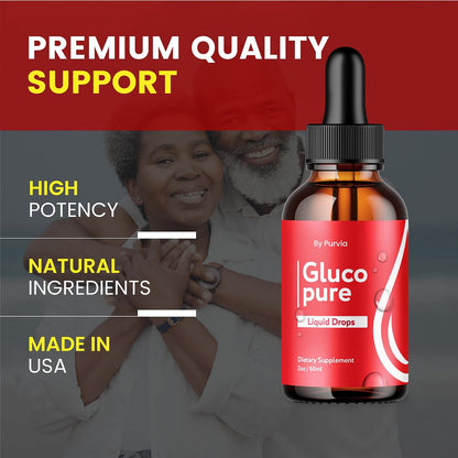 Gluco Pure Liquid Drops - Advanced Formula Supplement (2-Pack)