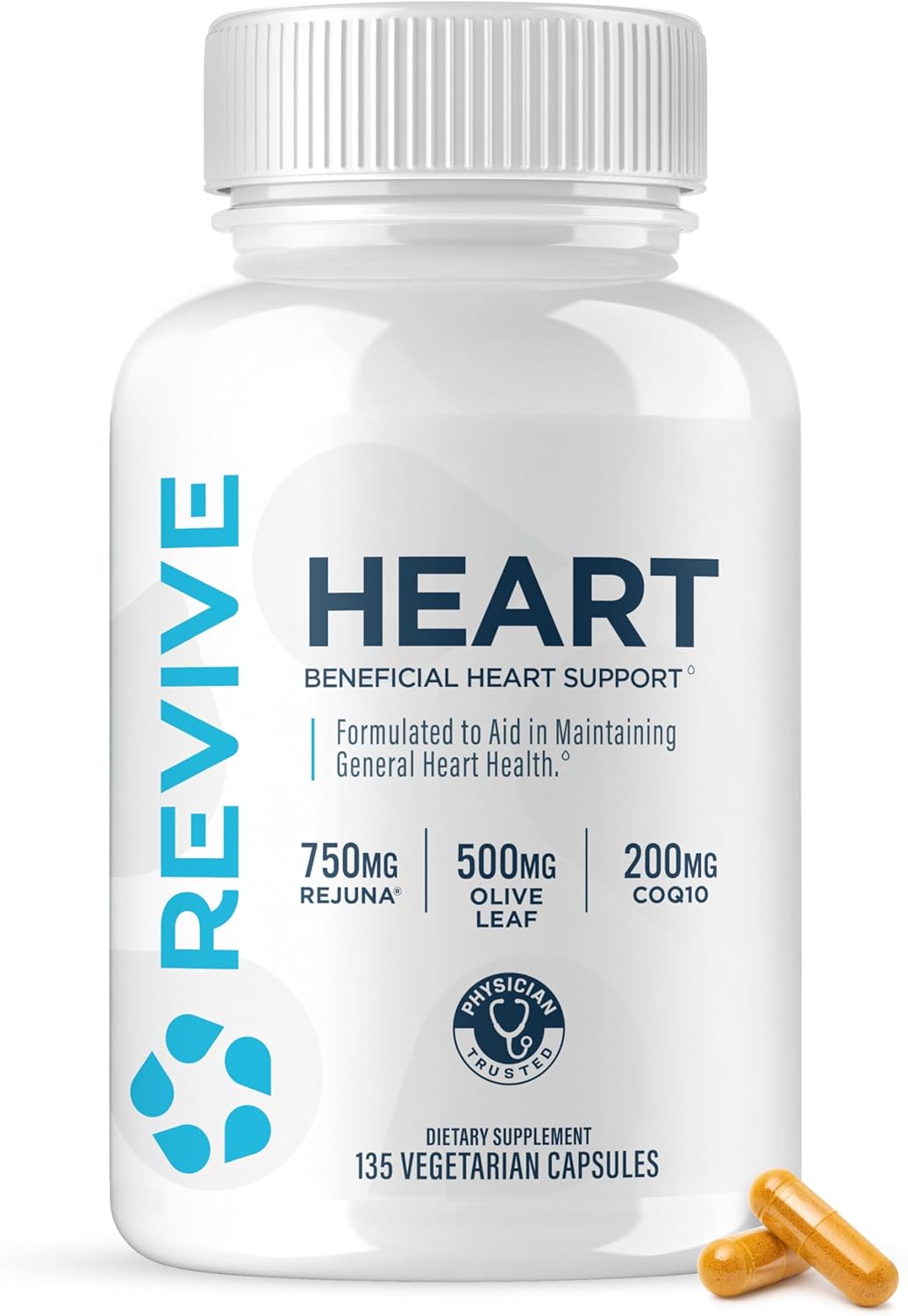 Revive MD CoQ10 200mg - 90 Vegetarian Capsules - Supports Normal Heart Function & Energy Metabolism - görsel 1