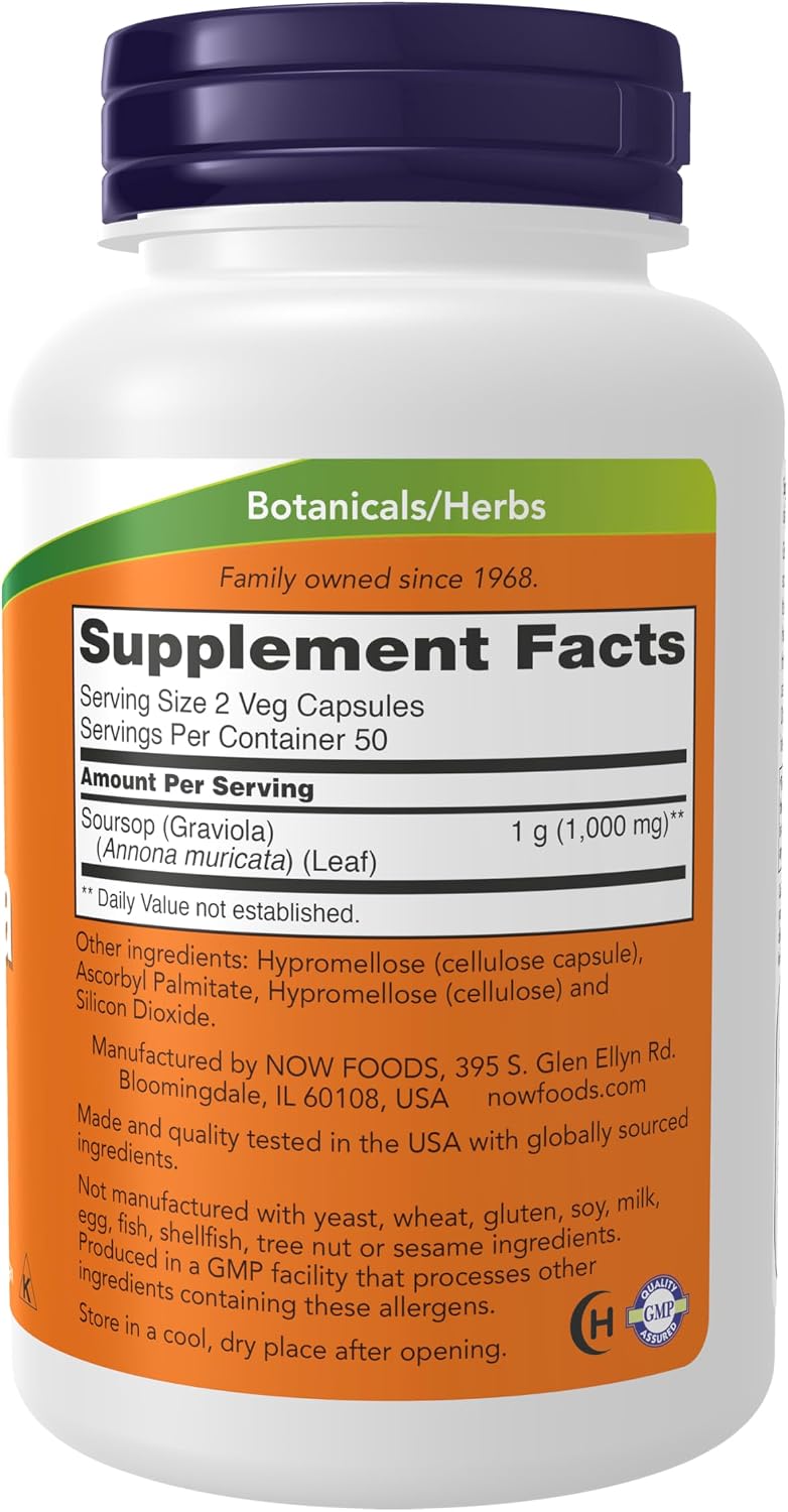NOW Foods Graviola (Annona muricata) 500 mg – 100 Veg Capsules - görsel 2