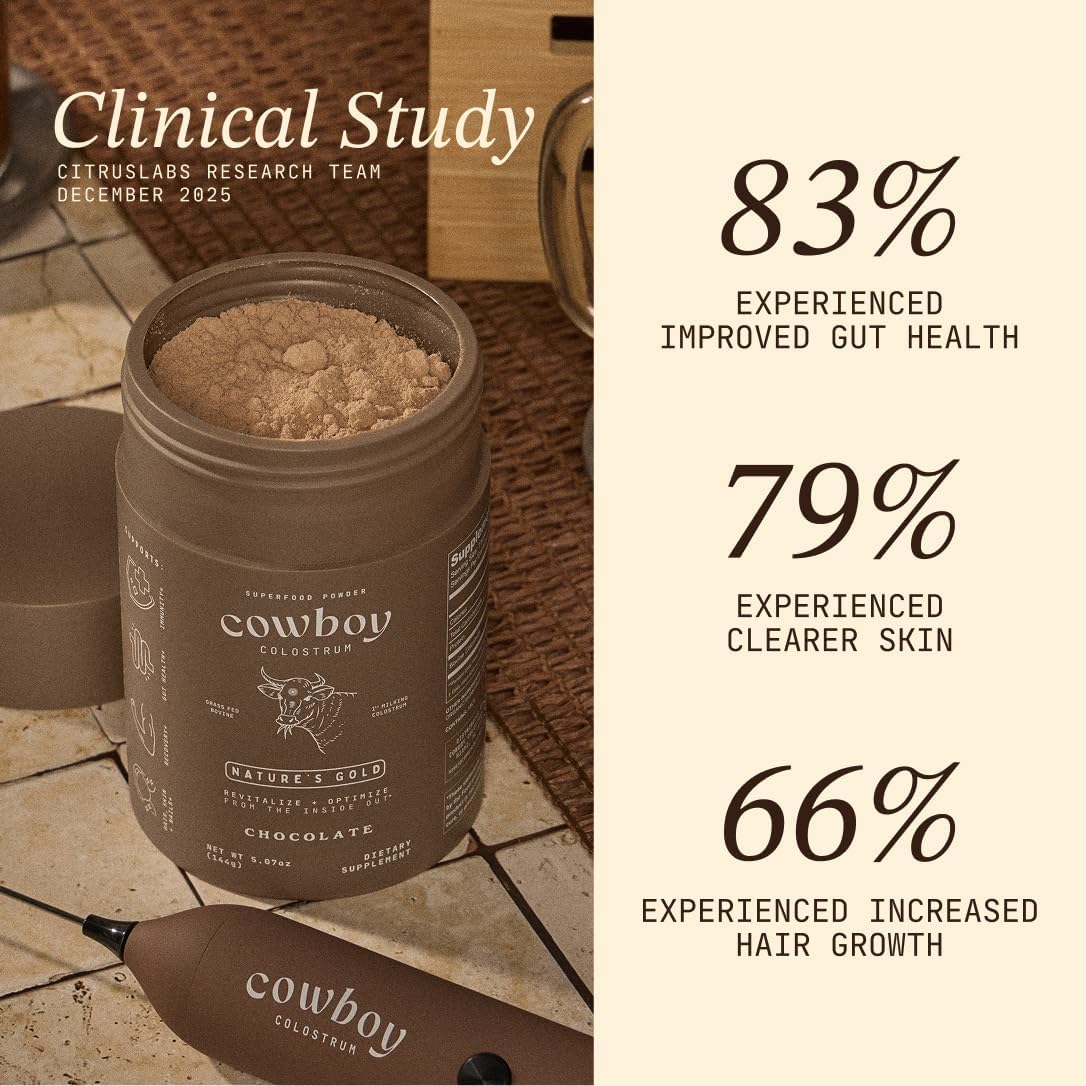 Cowboy Colostrum - First Milking Grass Fed Bovine Colostrum Powder (Chocolate Flavour, 40 Servings) - görsel 7