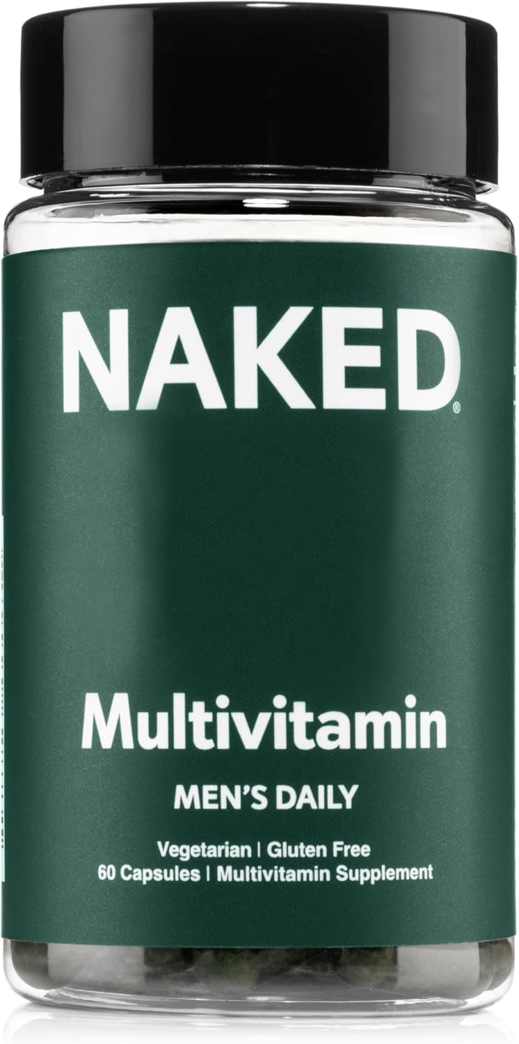 NAKED Men's Multivitamin – Daily Multivitamin for Men with Vitamins A, C, E, Selenium & Zinc – Gluten-free & Vegetarian – 60 Capsules - görsel 1
