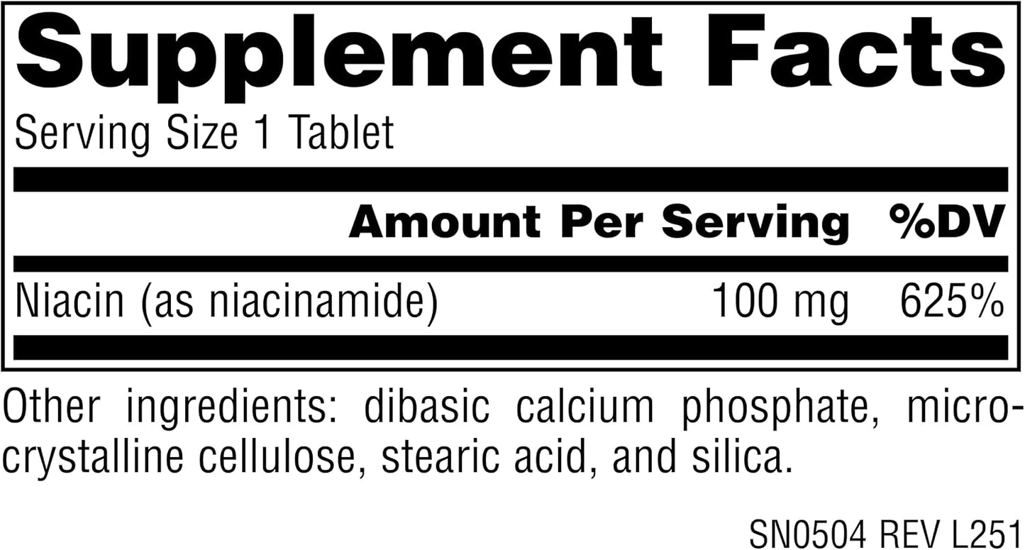 Source Naturals Niacinamide B-3 100 mg - 250 Tablets - görsel 2