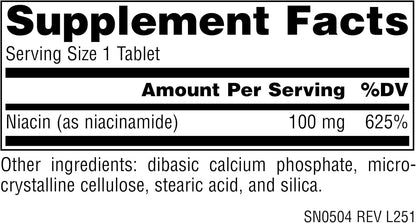Source Naturals Niacinamide B-3 100 mg - 250 Tablets