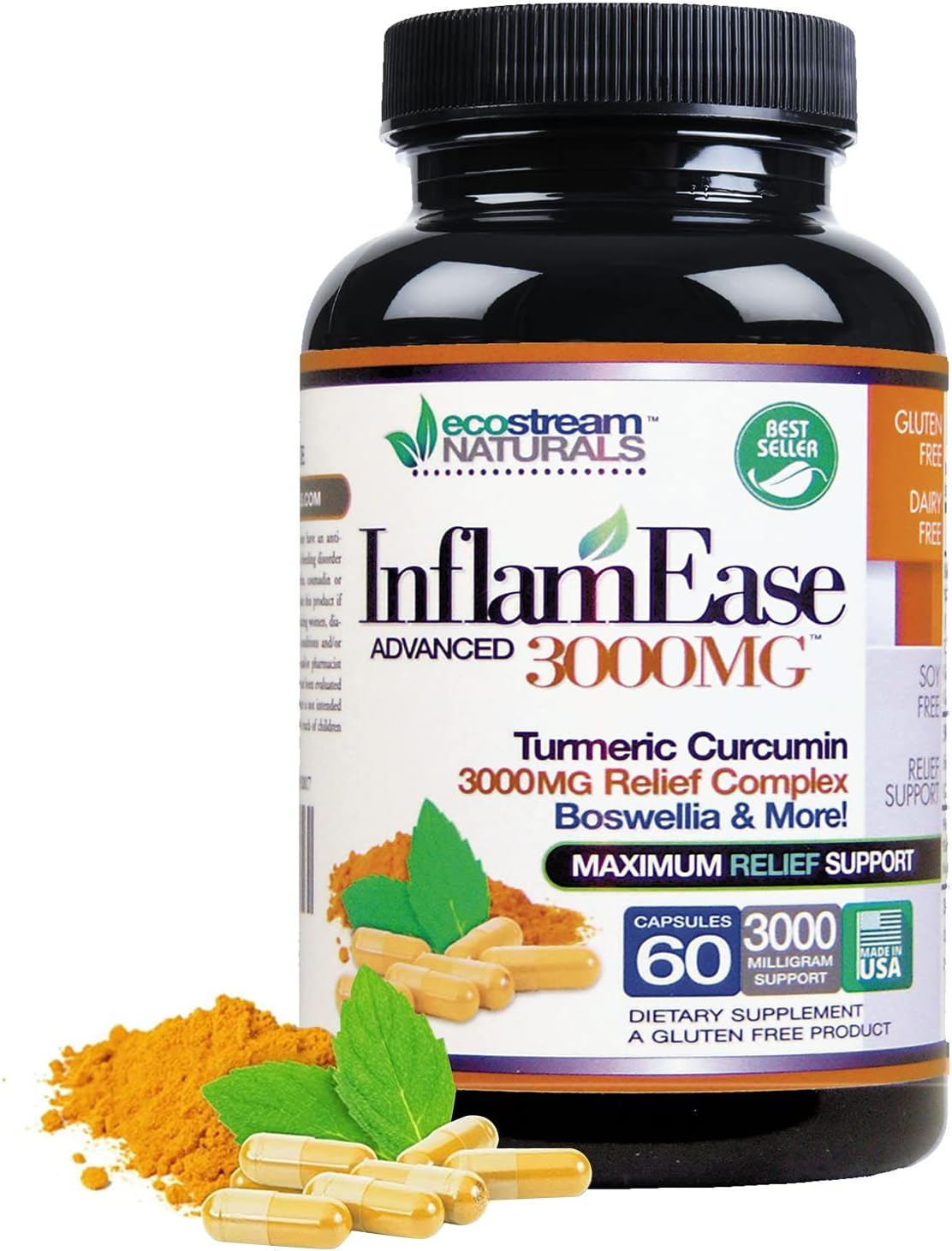 The Original InflamEase Day or Night Uses, 3000 mg Triple Strength, 60 Capsules - görsel 1