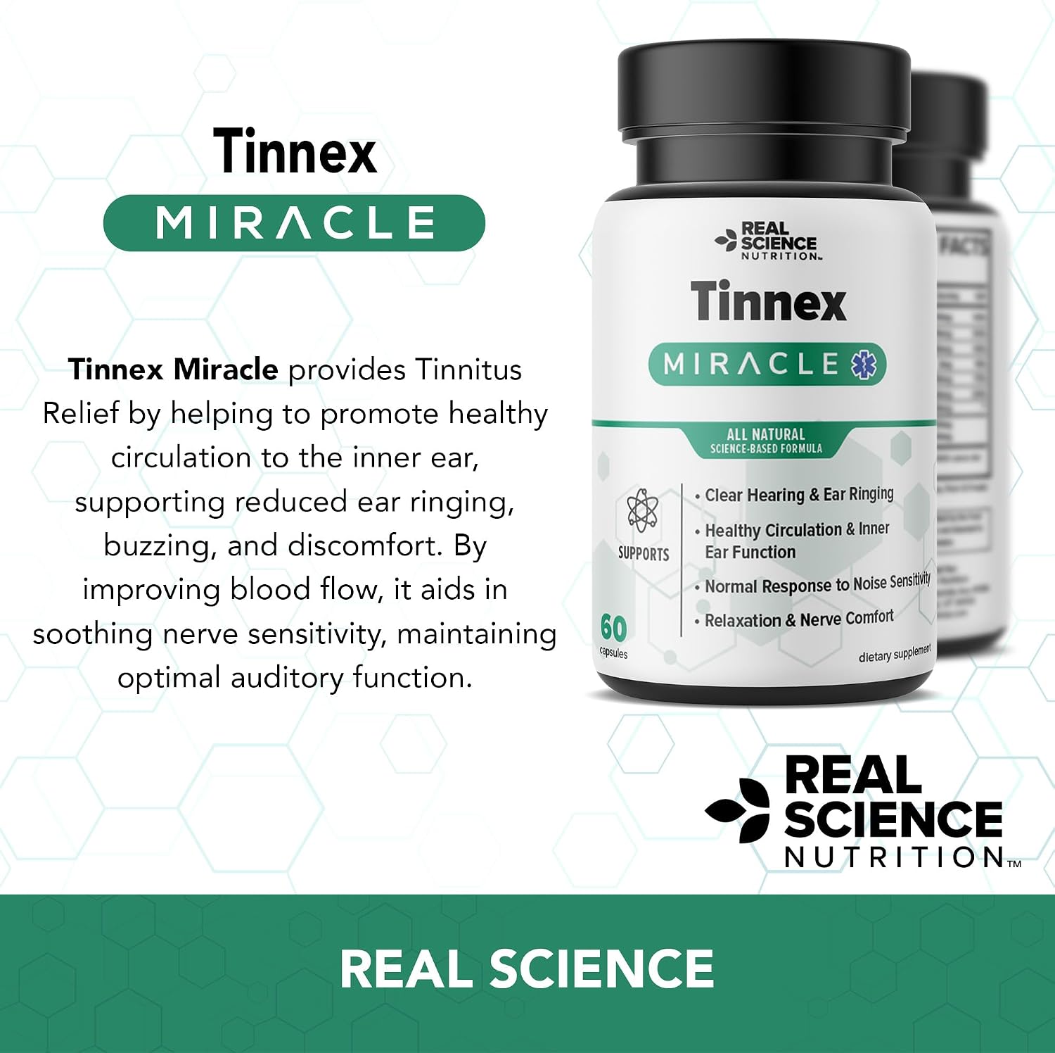 Tinnex Miracle, Tinnitus Relief Supplement with Nitric Oxide for Inner Ear Health - görsel 4