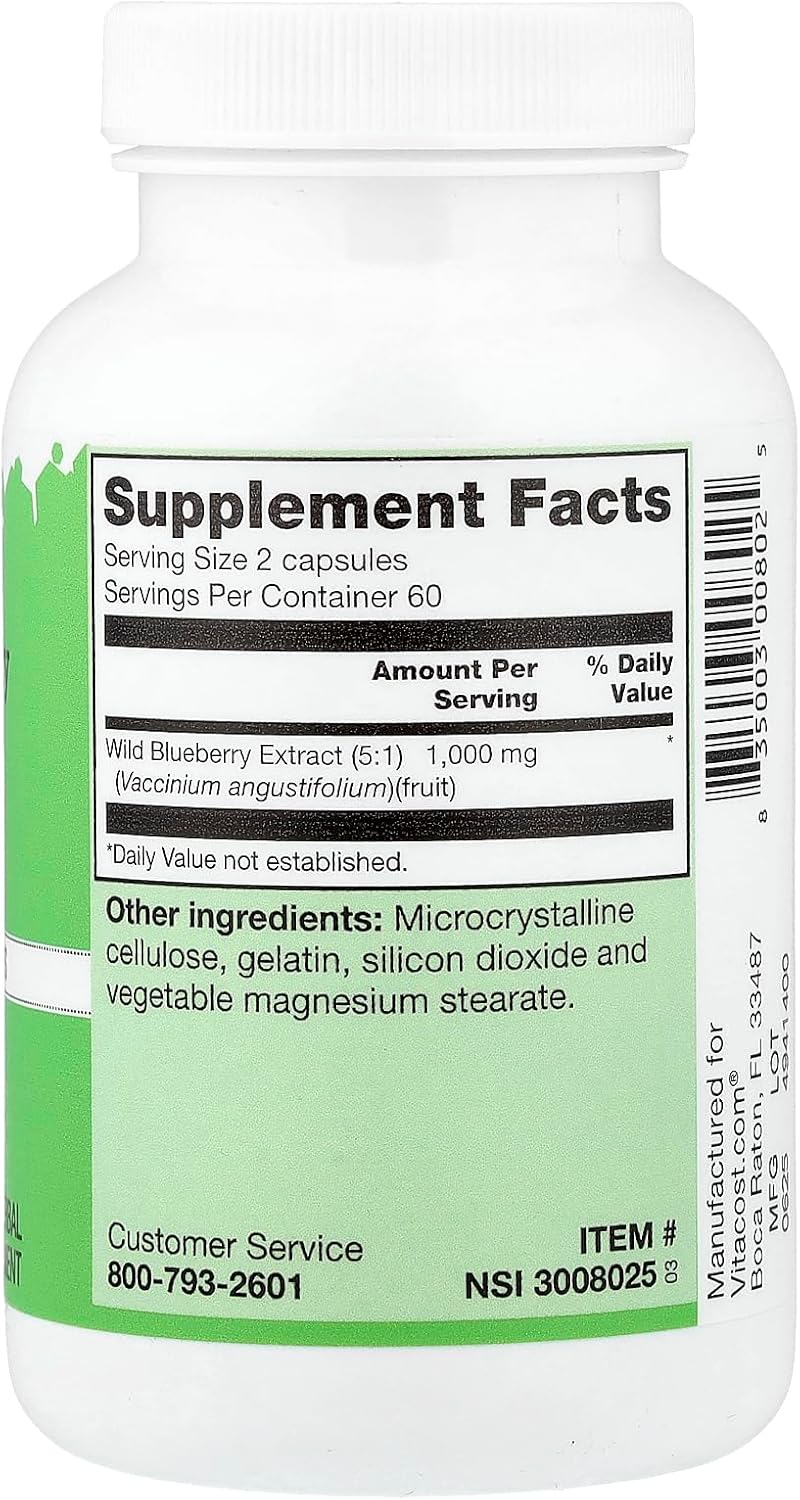 Vitacost Wild Blueberry Extract, 120 Capsules (500 mg per Capsule) - görsel 2