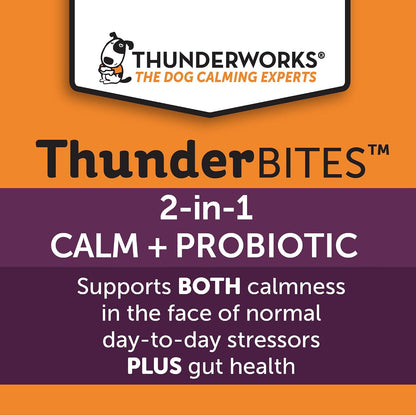 ThunderBites Calm + Probiotics for Dogs Daily Supplement Soft Chews, 90 Chews