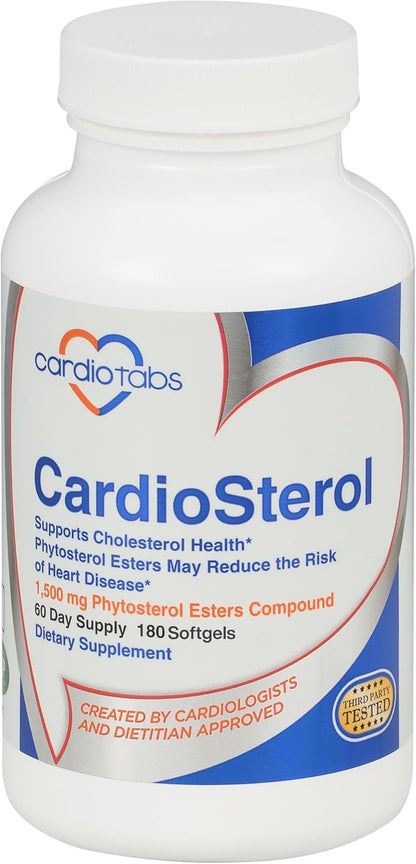 CardioSterol - Plant Sterols and Fish Oil Food Supplement, 180 Soft gel capsule Capsules (60-Day Supply)