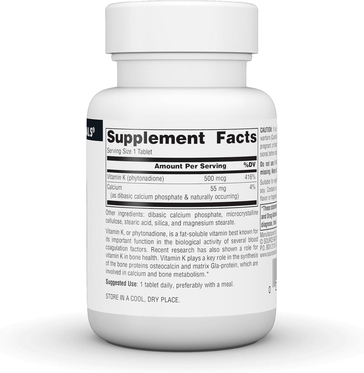 Source Naturals Vitamin K - 500 mcg - 100 Tablets - görsel 3