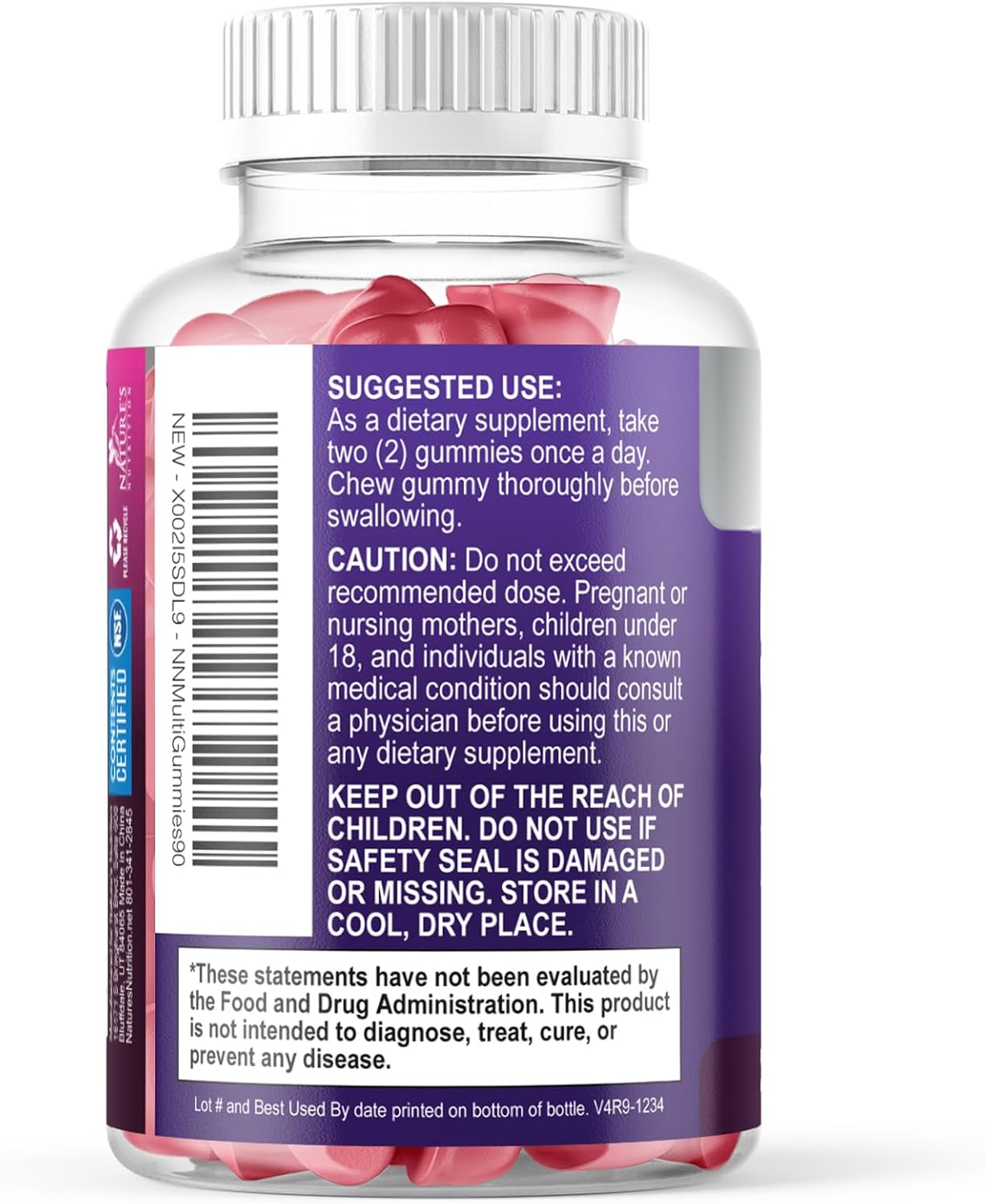 Multivitamin Gummies for Adults - Daily Adult Multivitamins Gummy with Vitamins A, C, D, B12 for Women & Men, Immune Support Supplement - 90 Gummies - görsel 8