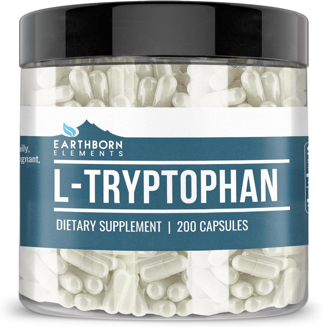 Earthborn Elements L-Tryptophan 200 Capsules, Pure & Undiluted, No Additives - görsel 1