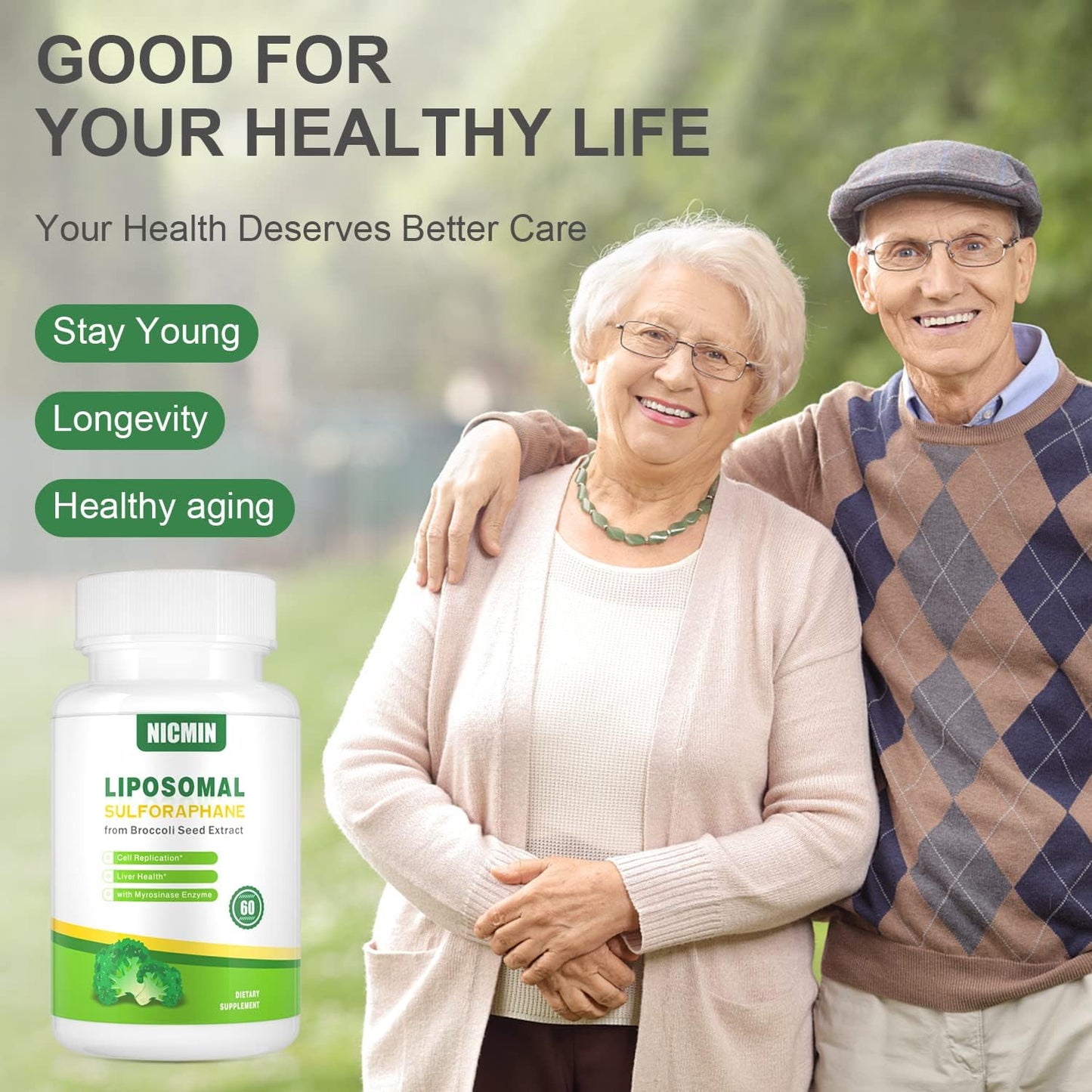 550mg Liposomal Sulforaphane from Broccoli Sprouts + Broccoli Seed with 250mg Glucoraphanin - 60 Capsules - görsel 7