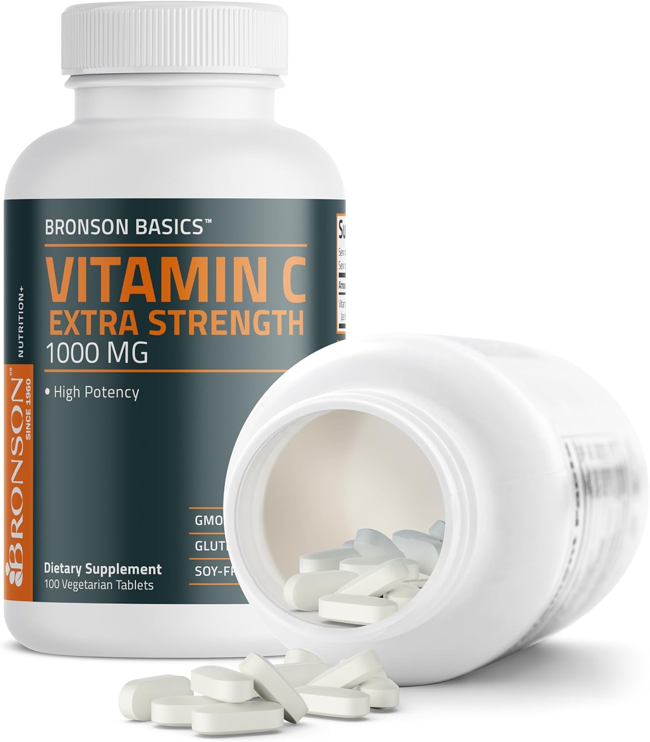 Bronson Vitamin C 1000mg Extra Strength – High Potency Immune Support – 100 Vegetarian Tablets - görsel 6