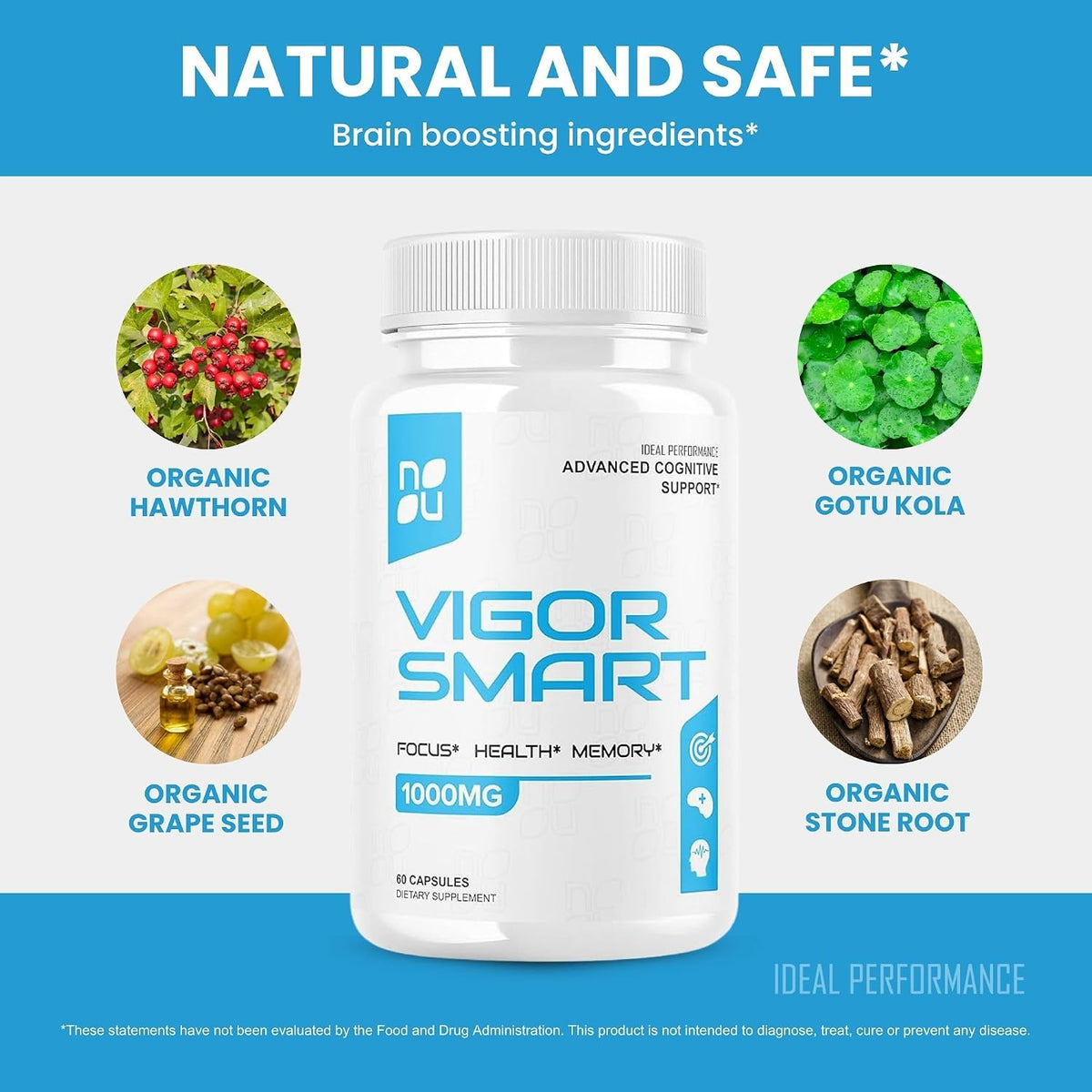 Vigour Smart Brain Booster Capsules – Advanced Cognitive Focus Support (5 Pack, 300 Capsules) - görsel 5