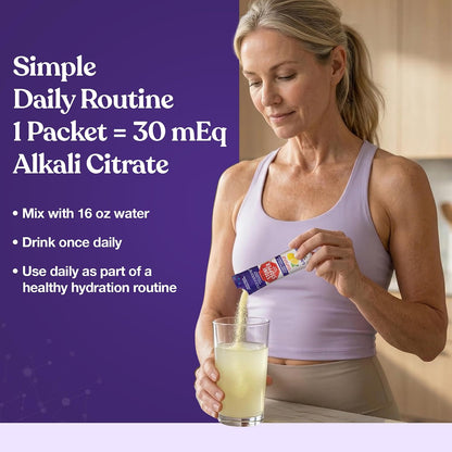 Stone Stopper Drink Mix, Lemonade-Flavoured - Kidney Stone Support Supplement with Alkali Citrate, Developed by Urologists, 15-Day Supply
