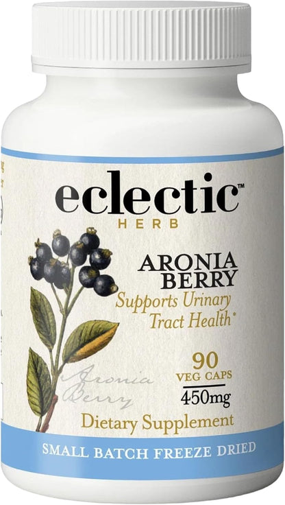 Eclectic Institute Raw Freeze-Dried Organic Aronia Berry Capsules - 90 Capsules (450 mg Each)