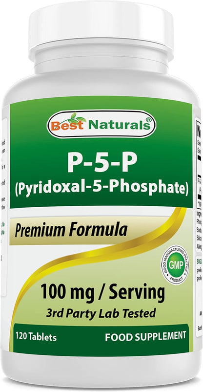 Best Naturals P5P Vitamin B6 (Pyridoxal 5-Phosphate) 100 mg – 120 Tablets