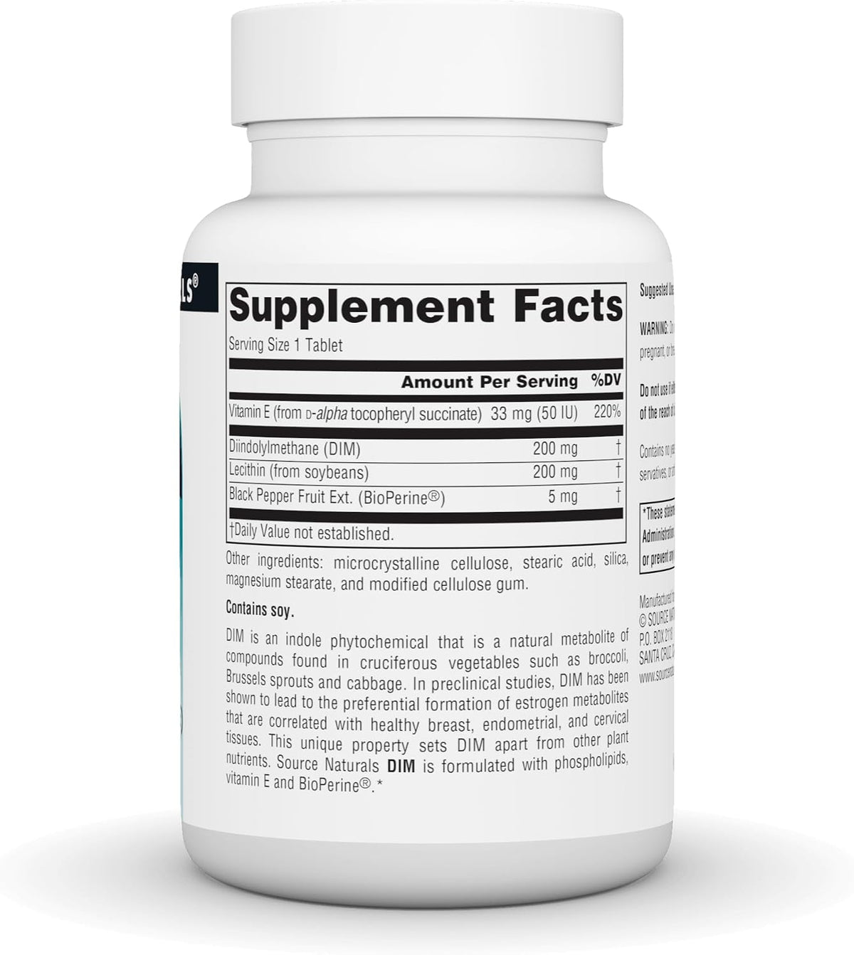 Source Naturals DIM, 200 mg, 30 Tablets - görsel 3