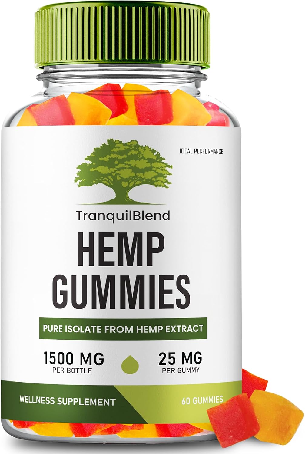 Tranquil Blend Hemp Gummies - Extra Strength with Organic Hemp Seed Extract (60 Gummies) - görsel 1