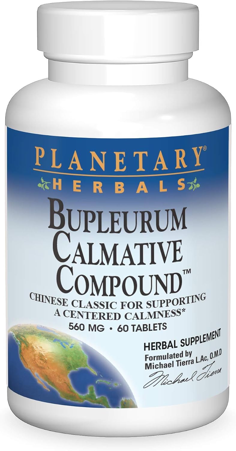 Planetary Herbals Bupleurum Calmative Compound Tablets, 60 Count - görsel 1