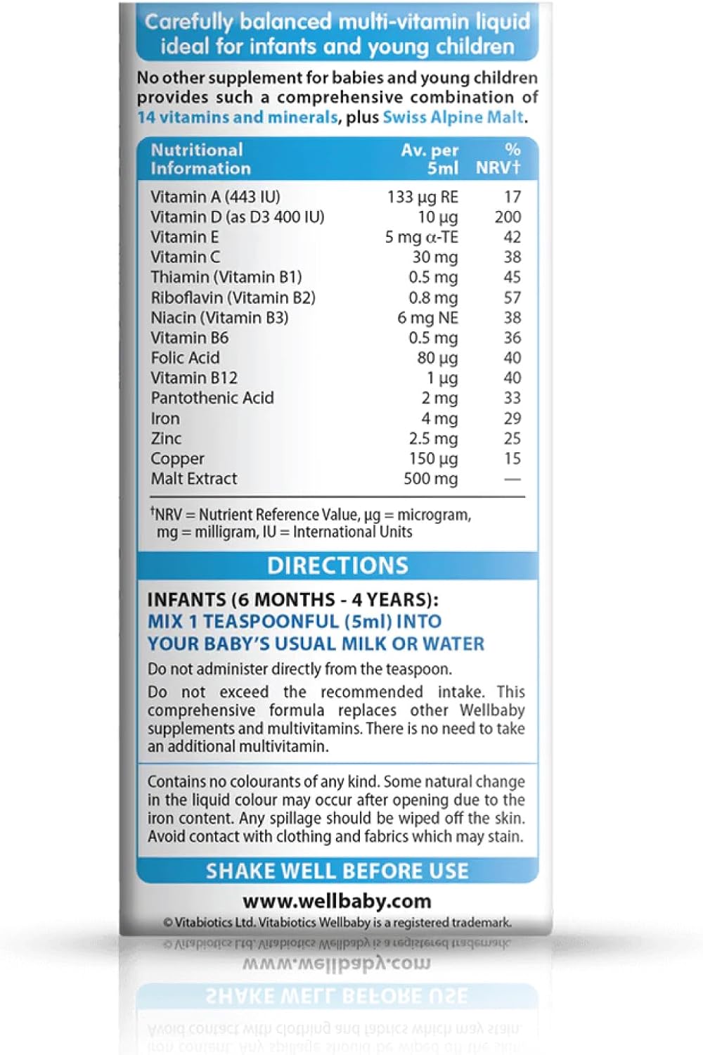 Vitabiotics Wellbaby Multi-Vitamin Liquid - 150ml - görsel 2