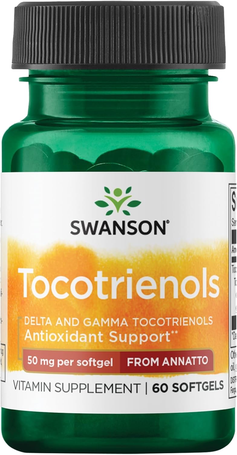 Swanson Deltagold Tocotrienols - Annatto & Vitamin E Tocotrienols - 99% Tocopherol-Free (60 Softgels, 50mg Each) - görsel 1