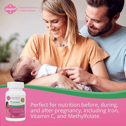 Fairhaven Health Peapod Prenatal Multivitamin – Once Daily, Vanilla Flavour – with Methylfolate, Iron & Vitamin C – 60 Tablets (2-Month Supply)