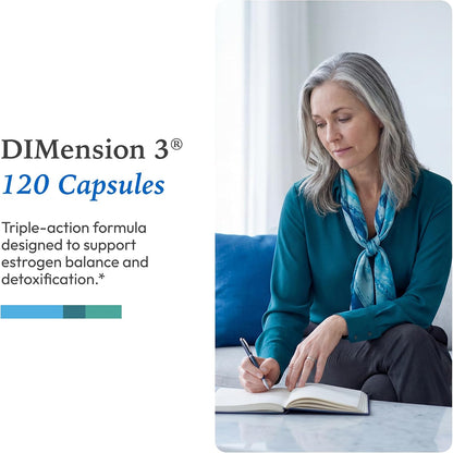 XYMOGEN Dimension 3 - DIM Supplement with Curcumin & BioPerine - 120 Capsules