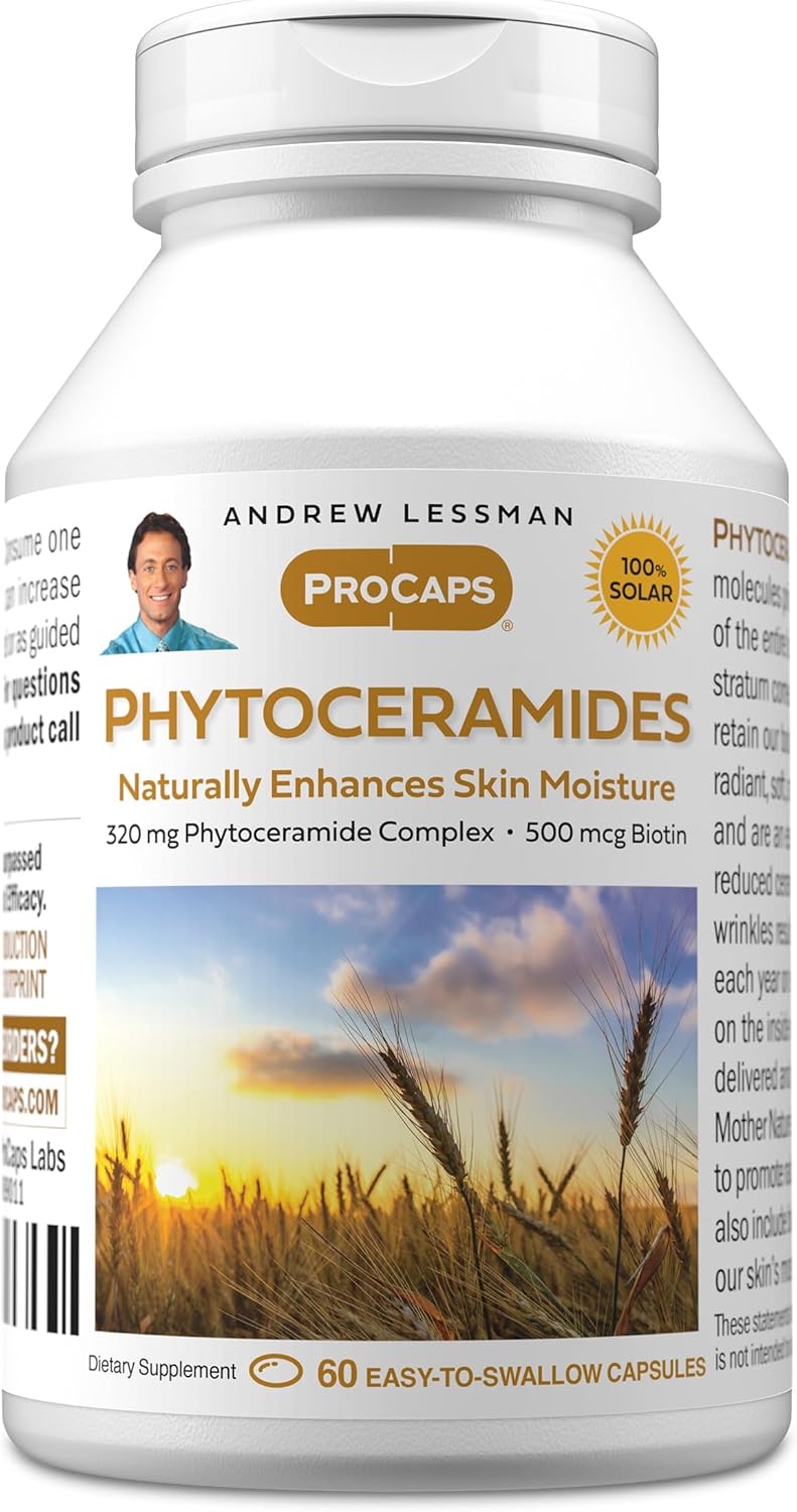 ANDREW LESSMAN Phytoceramides with Biotin - 60 Softgels - Skin's Natural Internal Moisturiser - görsel 1