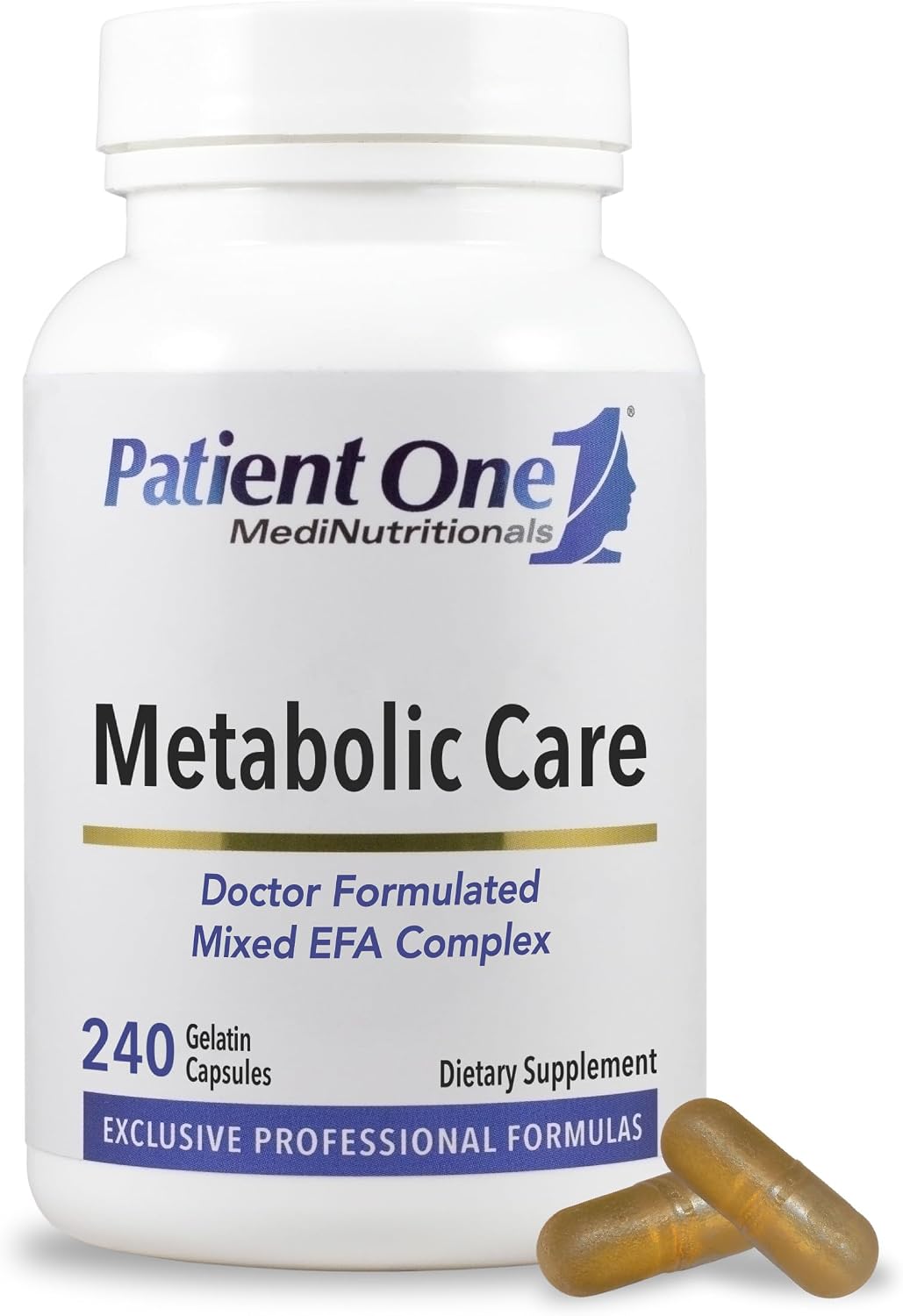 Patient One Metabolic Care – Omega-3, CLA and Borage Oil Food Supplement for Inflammatory Response and Heart Support – 240 Softgels - görsel 1