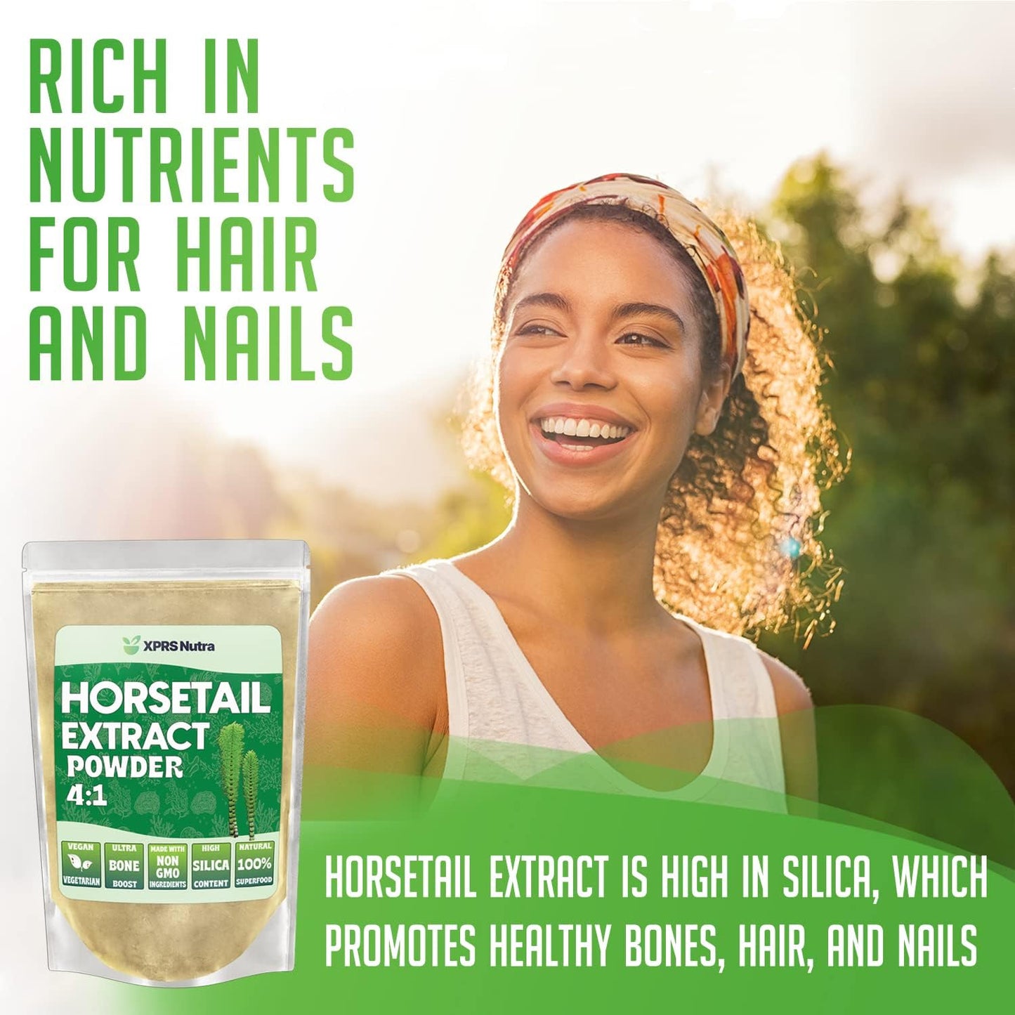 XPRS Nutra Horsetail Extract Powder for Hair, Nails and Bones – High Potency Horsetail Root Powder – 113 g - görsel 2