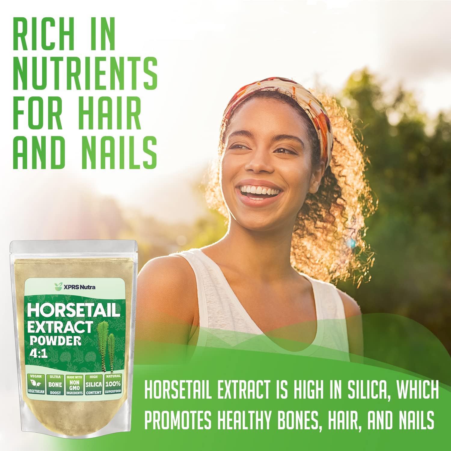 XPRS Nutra Horsetail Extract Powder for Hair, Nails and Bones – High Potency Horsetail Root Powder – 113 g - görsel 2
