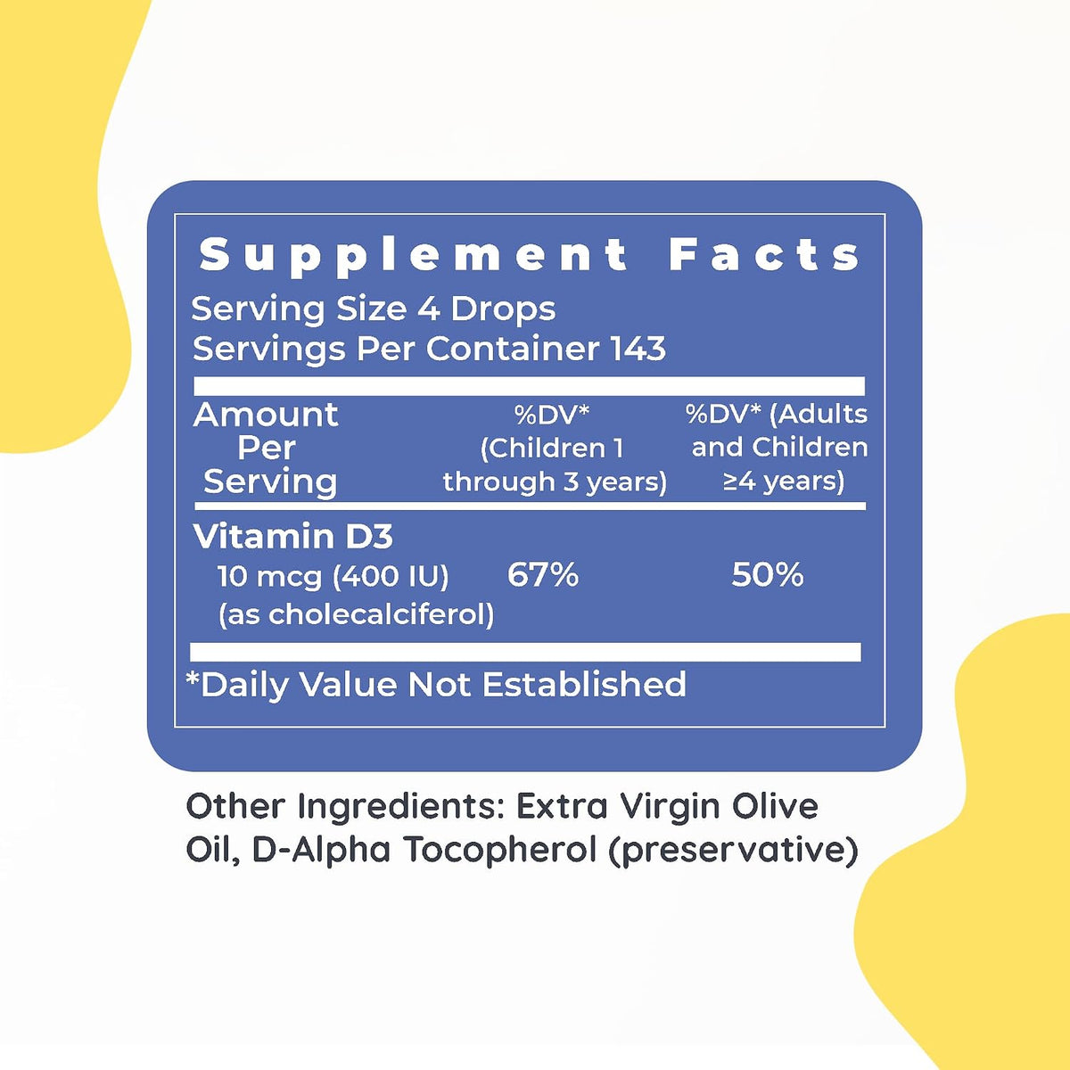 Premier Research Labs Vitamin D3 for Kids - Vitamin D Drops for Children, Kids Liquid Vitamin D, 400 IU Per Serving, Supports Healthy Brain Development - 0.43 fl oz - görsel 6