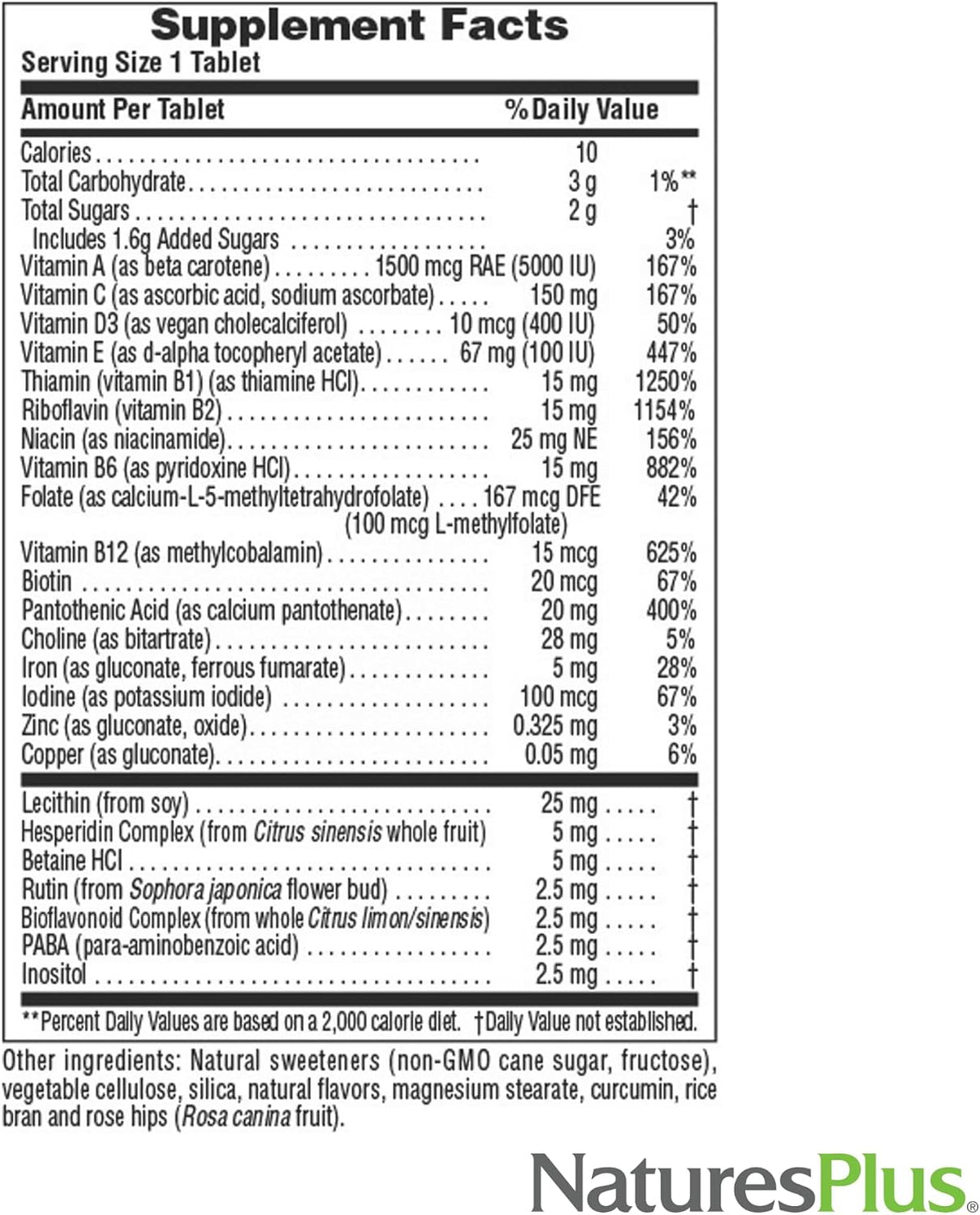 Nature's Plus Adult's Chewable Multivitamin & Mineral, Pineapple Flavour - 90 Tablets - görsel 5