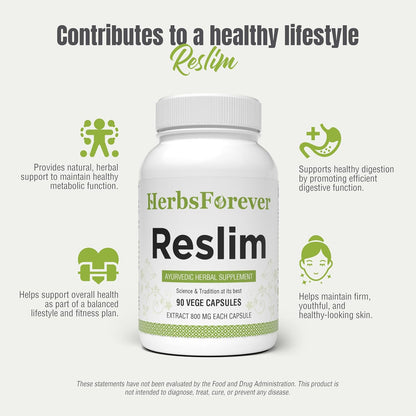 Reslim Capsules – Ayurvedic Herbal Supplement for Kapha Balance (90 Vegetarian Capsules)