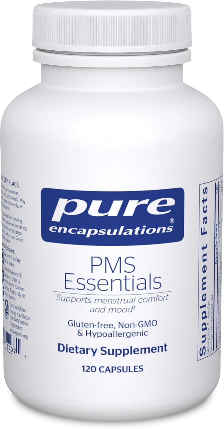 Pure Encapsulations PMS Essentials - Hypoallergenic Supplement for Menstrual Comfort, Fatigue and Cravings (120 Capsules) - görsel 1