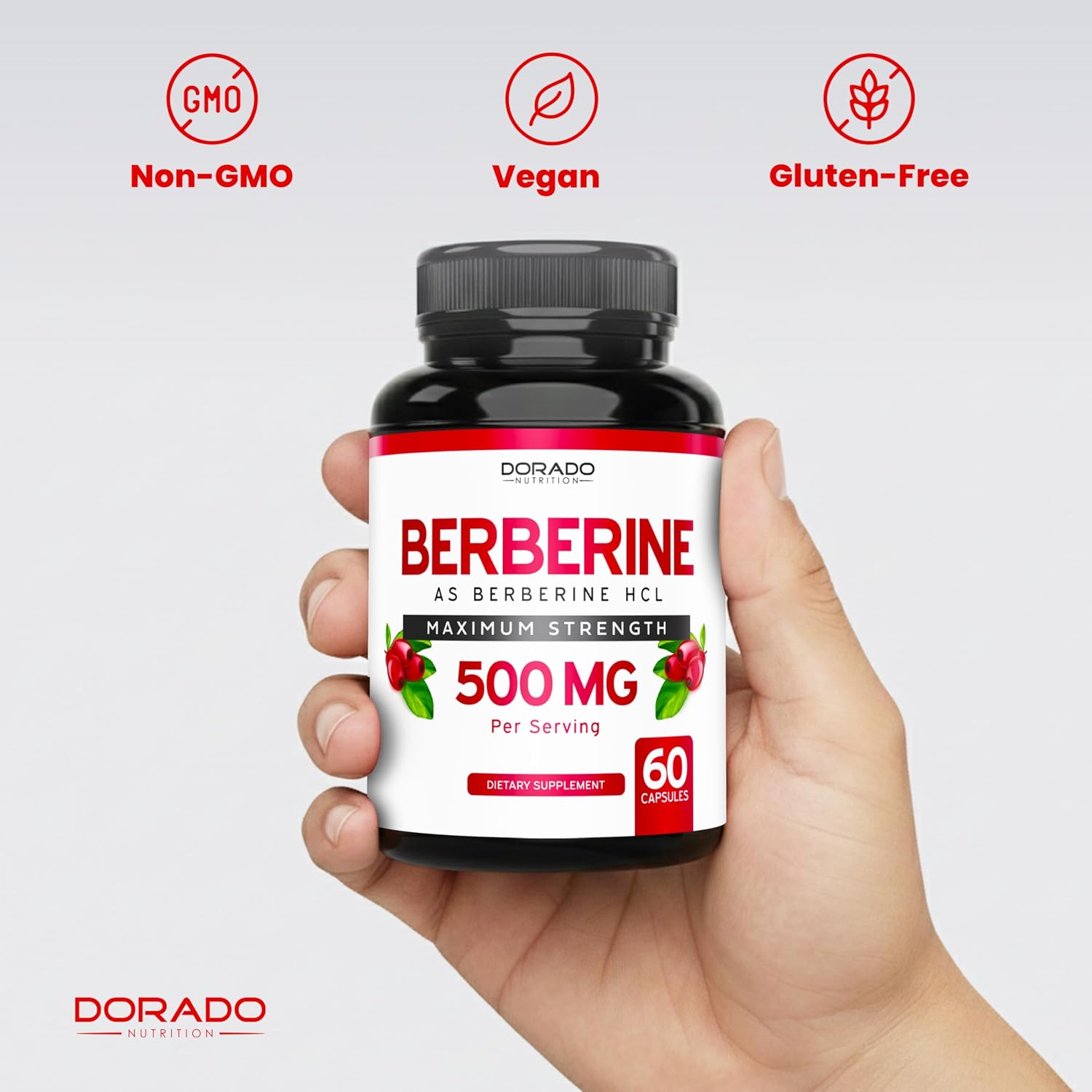 Dorado Nutrition Berberine Supplement 500mg – Digestive and Metabolic Support for Adults – 60 Vegan Capsules - görsel 7