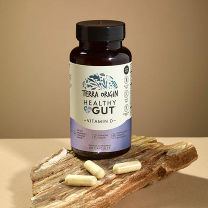 TERRA ORIGIN Healthy Gut with Vitamin D 5000 IU - 60 Capsules | Gut Health Supplement for Men and Women