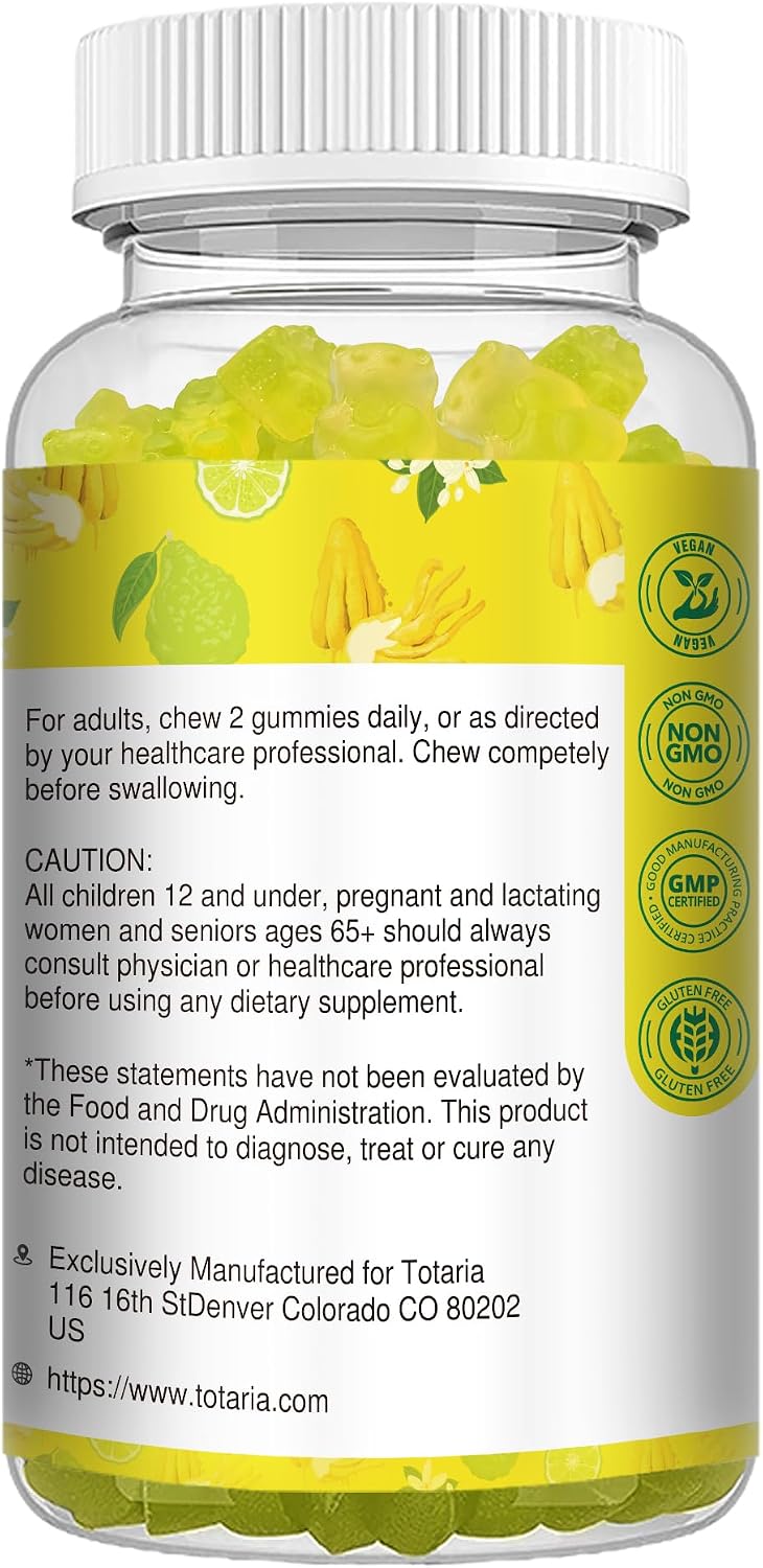 Sugar Free Citrus Bergamot Gummies – All Natural 25:1 Italian Bergamot Extract, Vegan - görsel 9